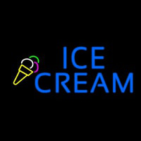 Blue Ice Cream Logo Enseigne Néon