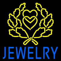 Blue Jewelry Block Logo Enseigne Néon