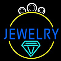 Blue Jewelry Center Ring Logo Enseigne Néon