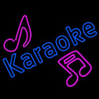 Blue Karaoke Red Musical Note Enseigne Néon