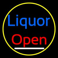 Blue Liquor Open 1 Enseigne Néon