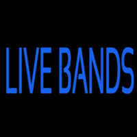 Blue Live Bands Enseigne Néon