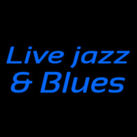 Blue Live Jazz And Blues Cursive Enseigne Néon