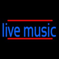 Blue Live Music 1 Enseigne Néon