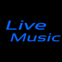 Blue Live Music Cursive 1 Enseigne Néon