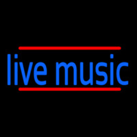 Blue Live Music Red Line Enseigne Néon