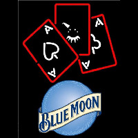 Blue Moon Ace And Poker Beer Sign Enseigne Néon