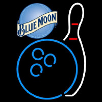 Blue Moon Bowling Blue White Beer Sign Enseigne Néon