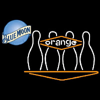 Blue Moon Bowling Orang Beer Sign Enseigne Néon