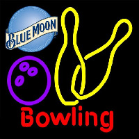 Blue Moon Bowling Yellow 16 16 Beer Sign Enseigne Néon