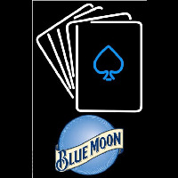 Blue Moon Cards Beer Sign Enseigne Néon
