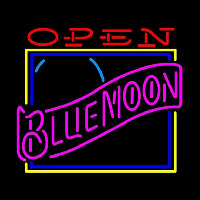 Blue Moon Classic Open Beer Sign Enseigne Néon