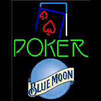 Blue Moon Green Poker Red Heart Beer Sign Enseigne Néon