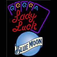 Blue Moon Lady Luck Series Beer Sign Enseigne Néon