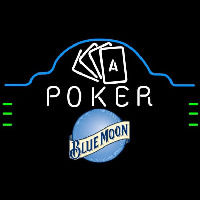 Blue Moon Poker Ace Cards Beer Sign Enseigne Néon