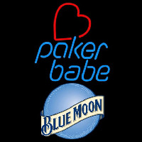 Blue Moon Poker Girl Heart Babe Beer Sign Enseigne Néon