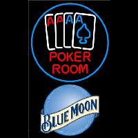 Blue Moon Poker Room Beer Sign Enseigne Néon