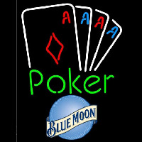 Blue Moon Poker Tournament Beer Sign Enseigne Néon