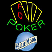 Blue Moon Poker Yellow Beer Sign Enseigne Néon
