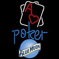 Blue Moon Rectangular Black Hear Ace Beer Sign Enseigne Néon