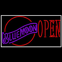 Blue Moon Red Open Beer Sign Enseigne Néon