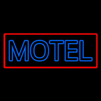 Blue Motel Double Stroke And Red Border Enseigne Néon