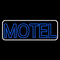 Blue Motel Double Stroke With White Border Enseigne Néon