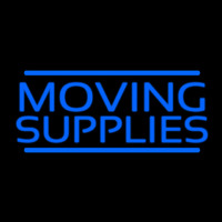 Blue Moving Supplies Double Line Enseigne Néon