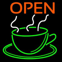 Blue Open Coffee Cup Enseigne Néon