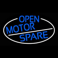 Blue Open Motor Spare Oval With White Border Enseigne Néon