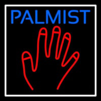 Blue Palmist Red Palm White Border Enseigne Néon