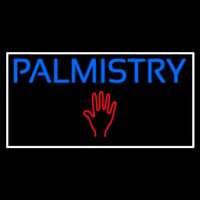 Blue Palmistry Red Palm White Border Enseigne Néon