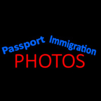 Blue Passport Immigration Photos Enseigne Néon
