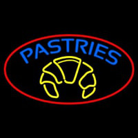 Blue Pastries Logo Enseigne Néon