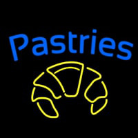 Blue Pastries Logo Enseigne Néon