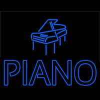 Blue Piano With Logo Enseigne Néon