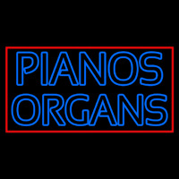 Blue Pianos Organs Block Red Border Enseigne Néon