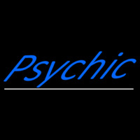 Blue Psychic White Line Enseigne Néon
