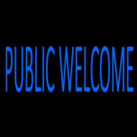 Blue Public Welcome Enseigne Néon