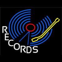 Blue Records Block Enseigne Néon