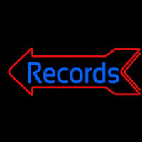 Blue Records In Cursive 1 Enseigne Néon