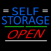 Blue Self Storage With Open 3 Enseigne Néon