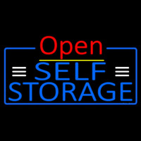 Blue Self Storage With Open 4 Enseigne Néon