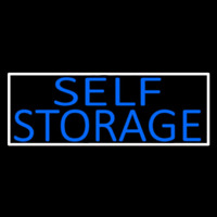 Blue Self Storage With White Border Enseigne Néon