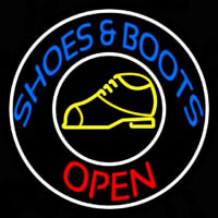 Blue Shoes And Boots Open Enseigne Néon