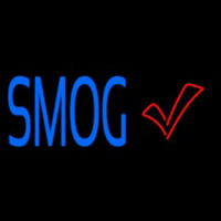 Blue Smog Check With Logo Enseigne Néon