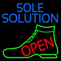 Blue Sole Solution Open Enseigne Néon