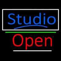 Blue Studio With Open 3 Enseigne Néon