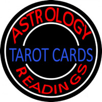 Blue Tarot Cards Red Astrology Readings Enseigne Néon