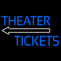 Blue Theatre Tickets With Arrow Enseigne Néon